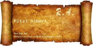Ritzl Albert névjegykártya