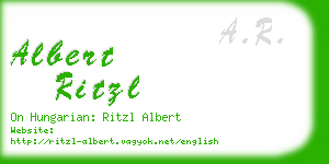 albert ritzl business card